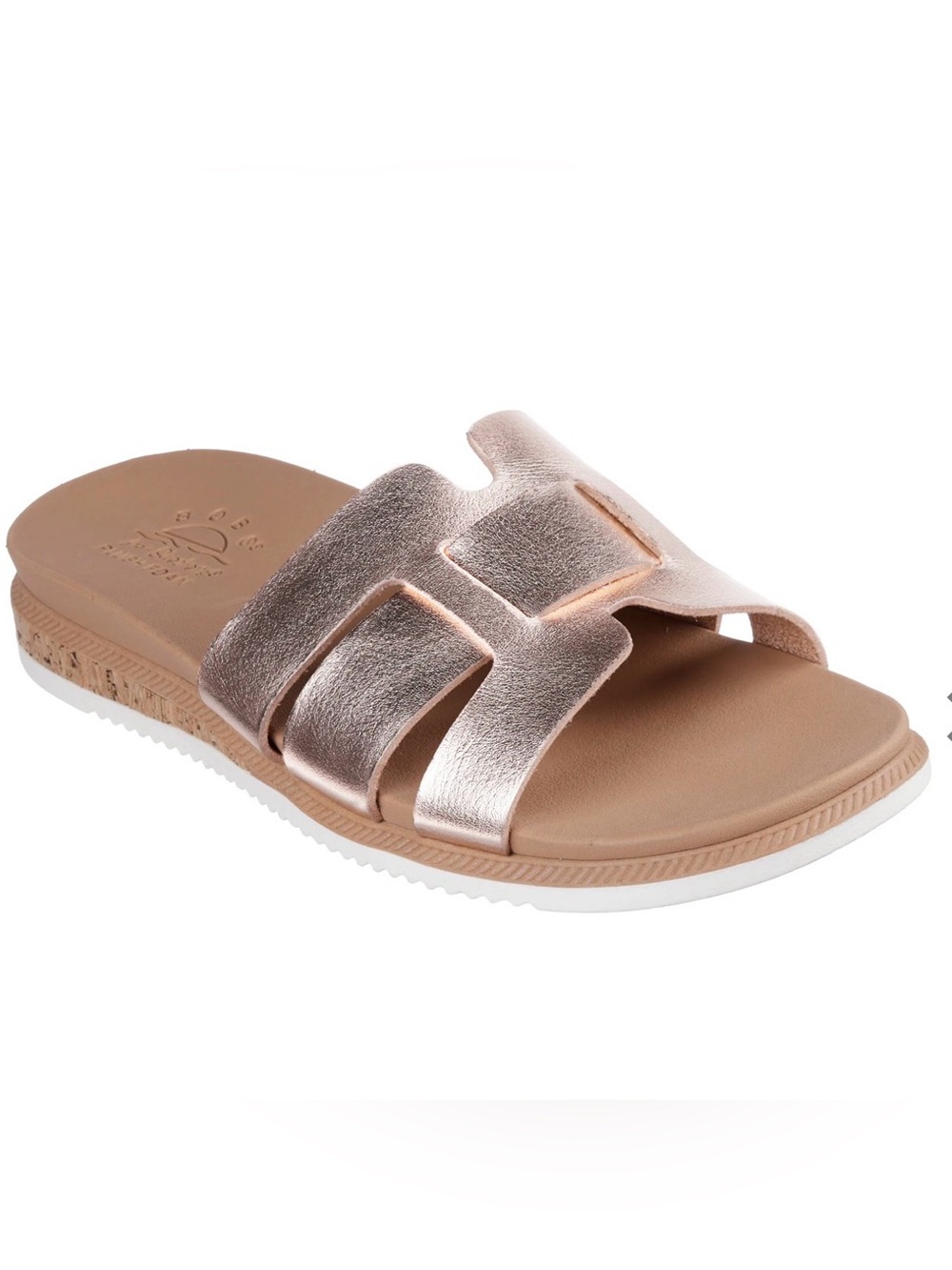Sketchers  Bobs Desert Kiss Low Peak Look - Metallic Rose Gold Slide Sandal